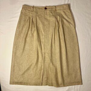 BANANA REPUBLIC NWT OATMEAL LINEN + COTTON MIDI SKIRT, SZ 14